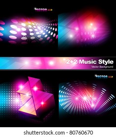 fondo de estilo de música vectorial brillante - conjunto 3
