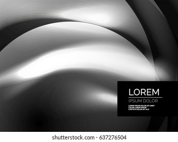 Fondo abstracto de la onda de seda vectorial brillante, fondo de pared con forma de onda y efectos de luz, estilo liso