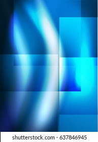 Fondo abstracto de la onda de seda vectorial brillante, fondo de pared con forma de onda y efectos de luz, estilo liso
