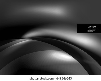 Shiny vector silk wave abstract background, wallpaper with wave shape and light effects, smooth style