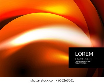 Fondo abstracto de la onda de seda vectorial brillante, fondo de pared con forma de onda y efectos de luz, estilo liso