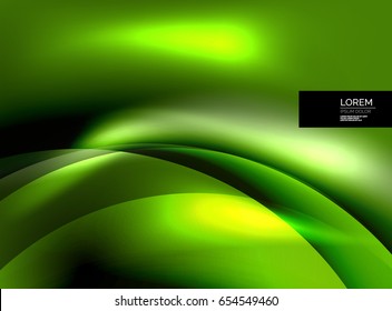 Shiny vector silk wave abstract background, wallpaper with wave shape and light effects, smooth style