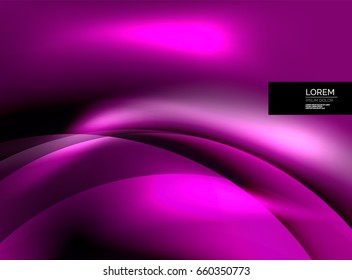 Shiny vector silk wave abstract background, wallpaper with wave shape and light effects, smooth style