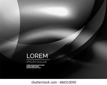 Shiny vector silk wave abstract background, wallpaper with wave shape and light effects, smooth style