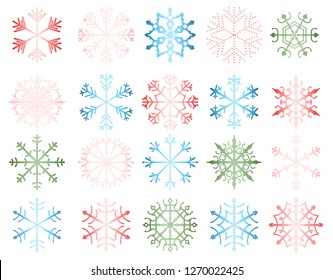 Shiny vector snowflakes for Christmas and winter backgrounds and graphic design