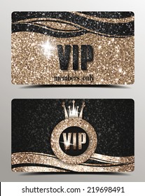 Shiny VIP cards with textured background