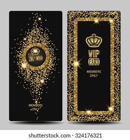 Shiny VIP vertical gold cards