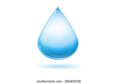 shiny water drop isolate white back ground 