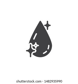 Shiny water drop vector icon. Clean crystal aqua filled flat sign for mobile concept and web design. Clean water drop glyph icon. Liquid symbol, logo illustration. Vector graphics