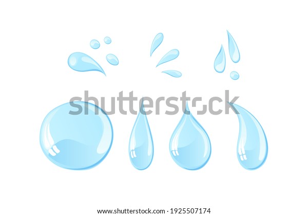 Shiny Water Drops Illustration Hand Drawn Stock Vector (Royalty Free ...