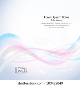 Shiny wave abstract background. Blue color. vector