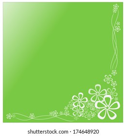 Shiny wave abstract background. Green color