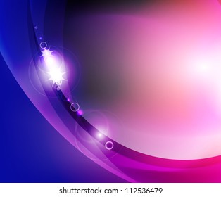 Shiny wave abstract background. Purple color