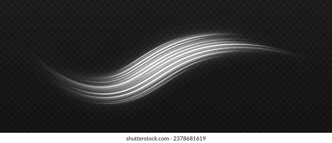 Shiny wave design comet with sparkles and particles. Motion speed background. Sparkle wavy trail. Cosmic background.