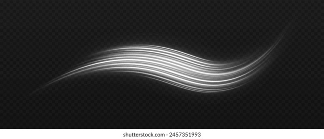 Shiny wave design comet with sparkles and particles. Motion speed background. Sparkle wavy trail. Cosmic background.