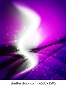 Shiny wave, magic light effect vector abstract background