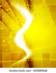 Shiny wave, magic light efffect vector abstract background