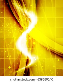 Onda brillante, fondo abstracto del vector de efecto de luz mágica