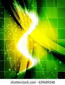 Shiny wave, magic light efffect vector abstract background