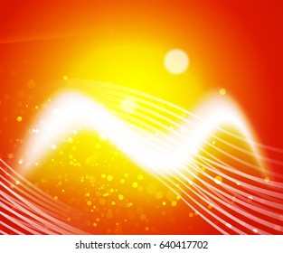 Shiny wave, magic light efffect vector abstract background