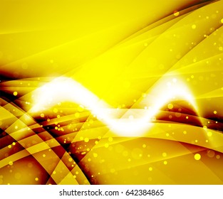 Shiny wave, magic light efffect vector abstract background