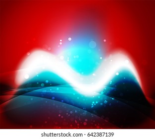 Shiny wave, magic light efffect vector abstract background