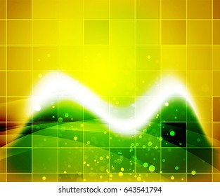 Shiny wave, magic light efffect vector abstract background