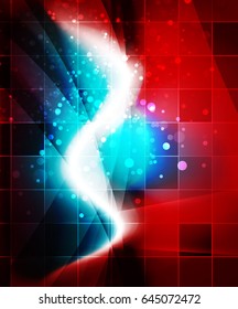 Shiny wave, magic light efffect vector abstract background