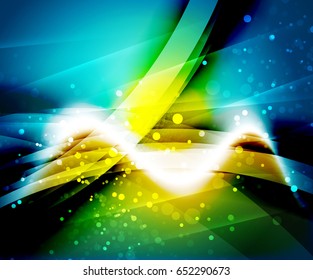 Shiny wave, magic light efffect vector abstract background