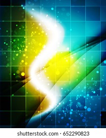Shiny wave, magic light efffect vector abstract background