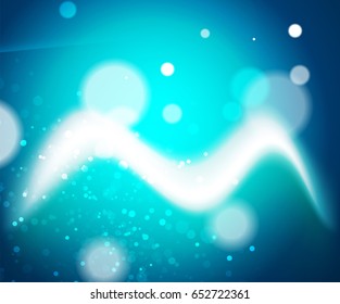 Shiny wave, magic light efffect vector abstract background