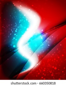 Onda brillante, fondo abstracto del vector de efecto de luz mágica