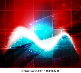 Shiny wave, magic light efffect vector abstract background