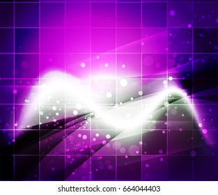 Shiny wave, magic light efffect vector abstract background