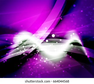 Shiny wave, magic light efffect vector abstract background