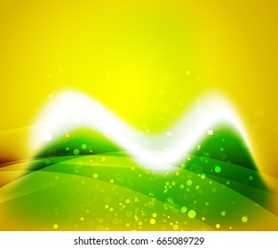 Shiny wave, magic light efffect vector abstract background