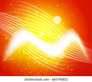 Shiny wave, magic light efffect vector abstract background