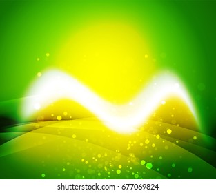 Shiny wave, magic light efffect vector abstract background