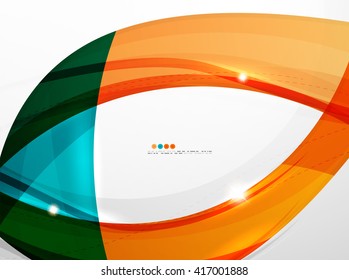 Plantilla de movimiento moderno de onda brillante - franjas de curva de color y líneas en el concepto de movimiento y con efectos de luz y sombra. Banner de presentación y plantilla de diseño de mensajes de tarjeta de visita