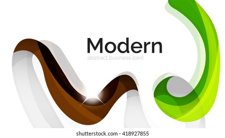 Shiny wave modern motion template - color curve stripes and lines in motion concept and with light and shadow effects. Presentation banner and business card message design template