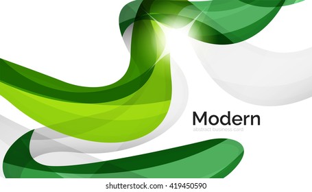 Plantilla de movimiento moderno de onda brillante - franjas de curva de color y líneas en el concepto de movimiento y con efectos de luz y sombra. Banner de presentación y plantilla de diseño de mensajes de tarjeta de visita