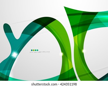 Shiny wave modern motion template - color curve stripes and lines in motion concept and with light and shadow effects. Presentation banner and business card message design template
