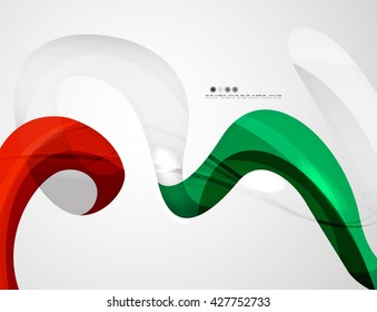 Shiny wave modern motion template - color curve stripes and lines in motion concept and with light and shadow effects. Presentation banner and business card message design template