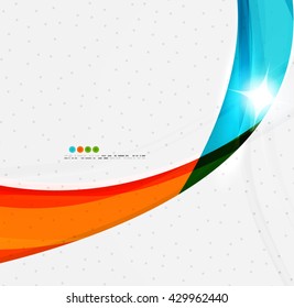 Shiny wave modern motion template - color curve stripes and lines in motion concept and with light and shadow effects. Presentation banner and business card message design template