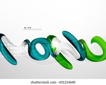 Shiny wave modern motion template - color curve stripes and lines in motion concept and with light and shadow effects. Presentation banner and business card message design template