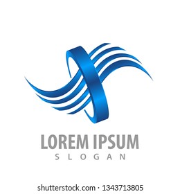 Shiny wave ring concept design. Symbol graphic template element 