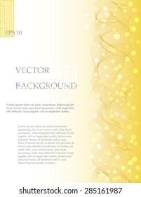 Shiny wave vector trendy background, ribbon / tape, curving element in gold colors,  abstract backdrop