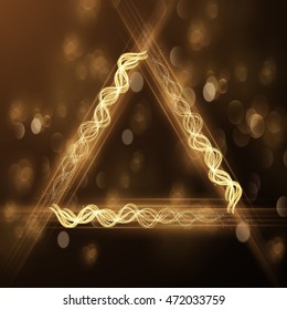 Shiny waves triangle frame vector background. Eps10.