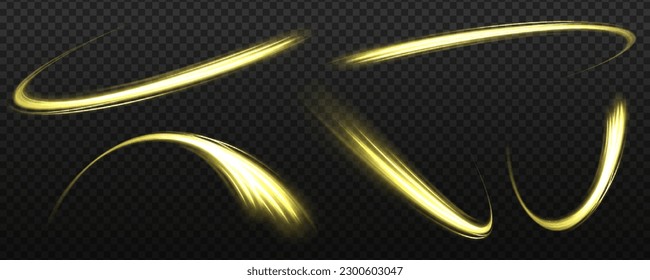 Shiny wavy trail, light painting.Glowing spiral effect on checkered background. Abstract light speed motion effect. Bright sparkling background.