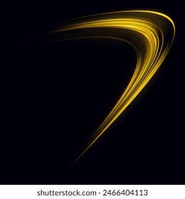 Shiny wavy trail, light painting.Glowing spiral effect on checkered background. Abstract light speed motion effect. Bright sparkling background.